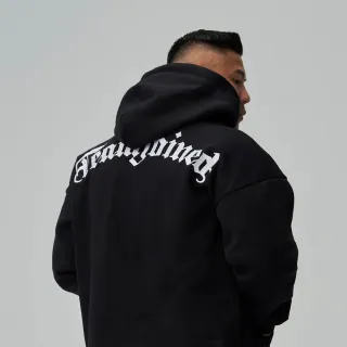 【TEAMJOINED】Joined Gothic 刺繡寬版帽衣(重訓健身穿搭 運動外套 黑色帽衣 寬版帽衣)