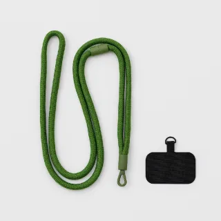 【MUJI 無印良品】手機掛繩背帶式/綠(繩子直徑7.5mm×長1160mm / 掛片:61.5×53mm)