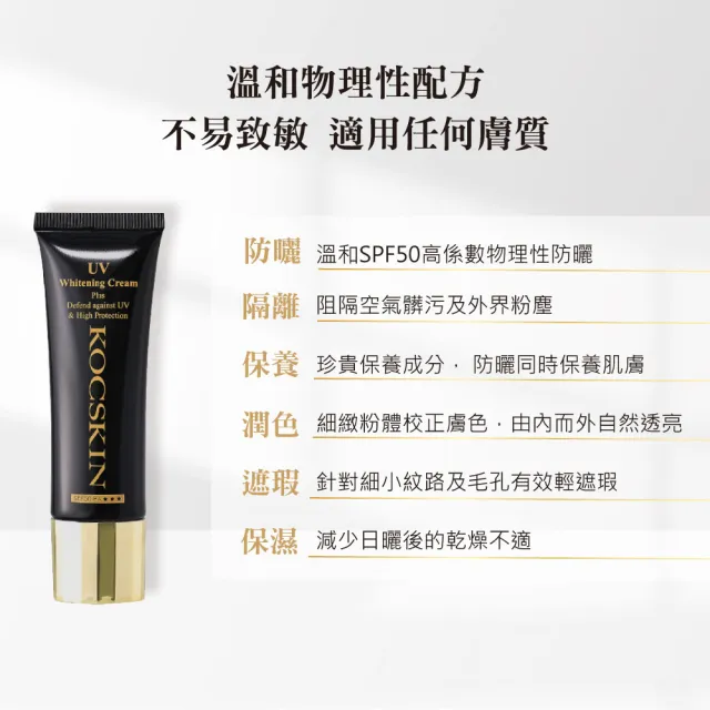 【KOCSKIN 克麗詩黛】3D極緻亮白隔離防曬霜二入組(25mlx2)