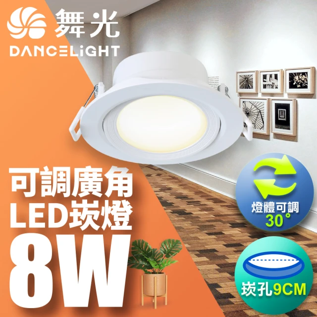 DanceLight 舞光 8W 崁孔9CM LED廣角浩瀚崁燈 坎燈 保固2年(白光/自然光/黃光)