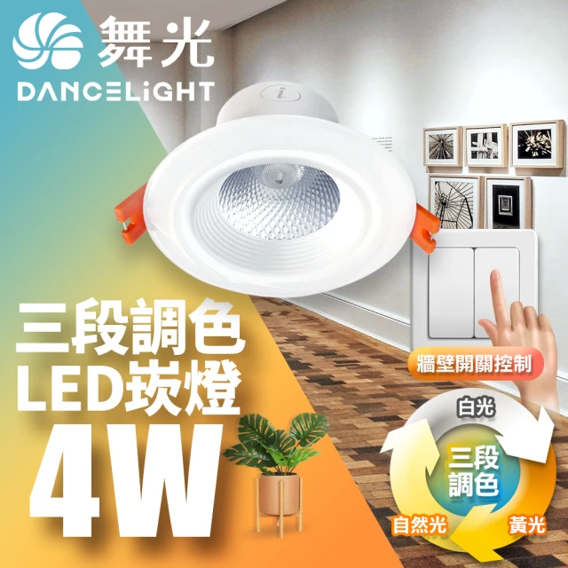 DanceLight 舞光 LED調色崁燈 4W坎燈 崁孔 7CM牆壁開關直接調整三色溫