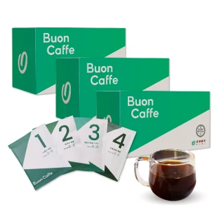 【Buon Caffe 步昂咖啡】國際高分評鑑Coffee Review濾掛咖啡3盒入(共60包;10gx20包/盒)