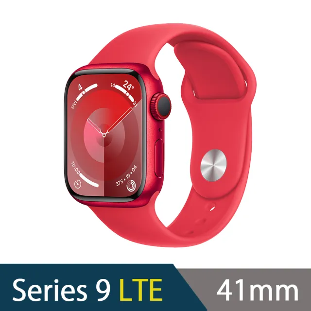 【Apple】Watch Series 9 41公釐鋁金屬錶殼搭配運動型錶帶(LTE版)