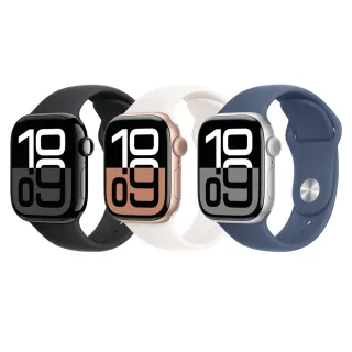 【Apple】Watch Series 10 46公釐鋁金屬錶殼搭配運動型錶帶(GPS版)