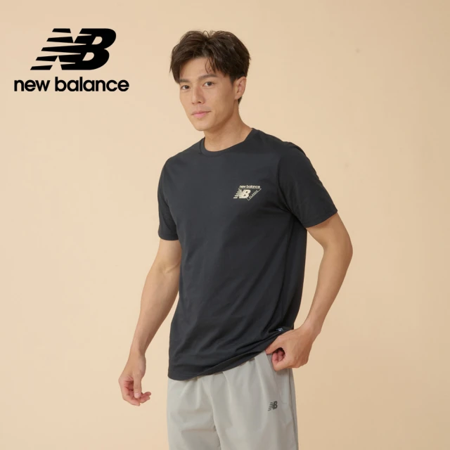 NEW BALANCE NB 吸濕排汗短袖上衣_MT43071BK_男性_黑色(美版 版型偏大)