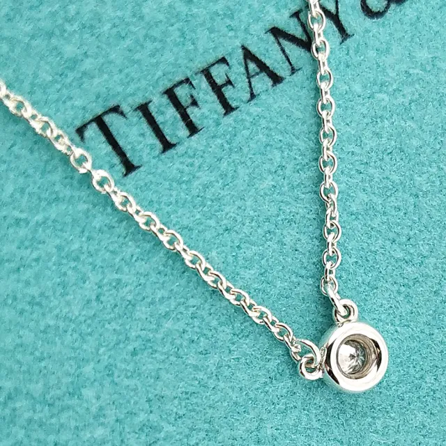 【Tiffany&Co. 蒂芙尼】925純銀-明亮切割圓形鑽石墜飾女用項鍊(7分鑽)