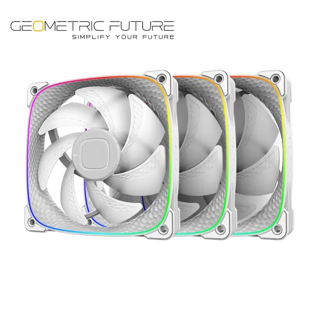 【Geometric Future】幾何未來 Squama 龍鱗 2503B 12cm ARGB風扇 白色 3合1組(龍鱗風扇)