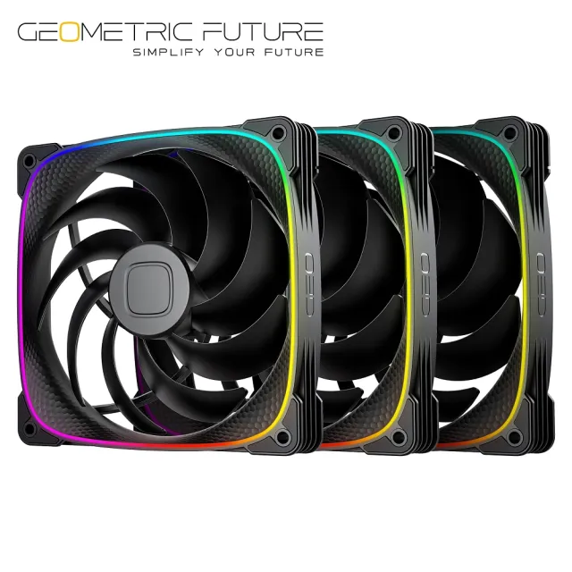 【Geometric Future】幾何未來 Squama 大龍鱗 2503B 14cm ARGB風扇 黑色 3合1組(龍鱗風扇)