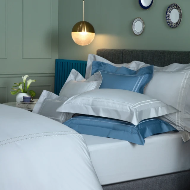 WEDGWOOD 600織埃及棉 鬆緊床包1入｜璀璨 醚海藍