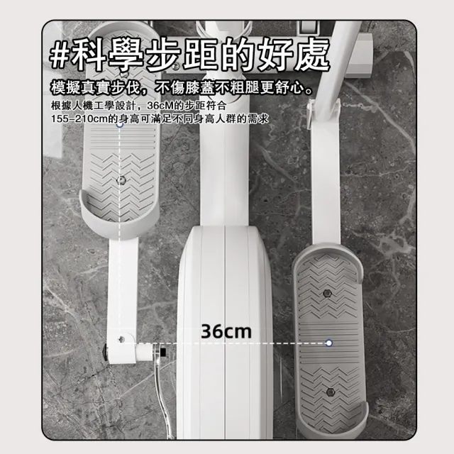 【OSLE 歐適樂】橢圓機 漫步機(可折疊/太空漫步機/康復訓練/靜音磁控/全身運動/免安裝/無線免插電)