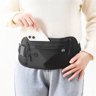 【解放雙手】防潑水RFID防盜外出貼身腰包(防水包 出國機票 證件 護照包 多功能 貼身收納  