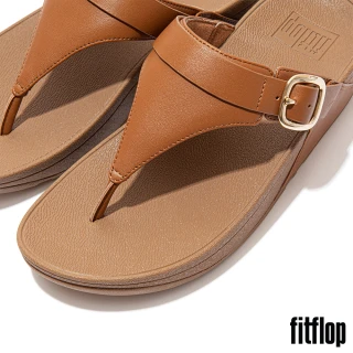 【FitFlop】LULU 可調式扣環皮革夾腳涼鞋-女(駝色)