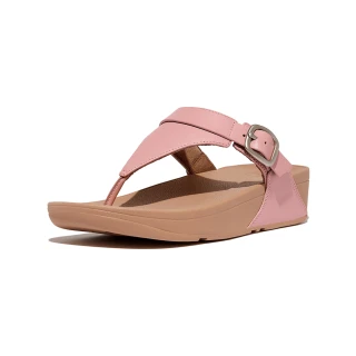 【FitFlop】LULU 可調式扣環皮革夾腳涼鞋-女(柔粉色)