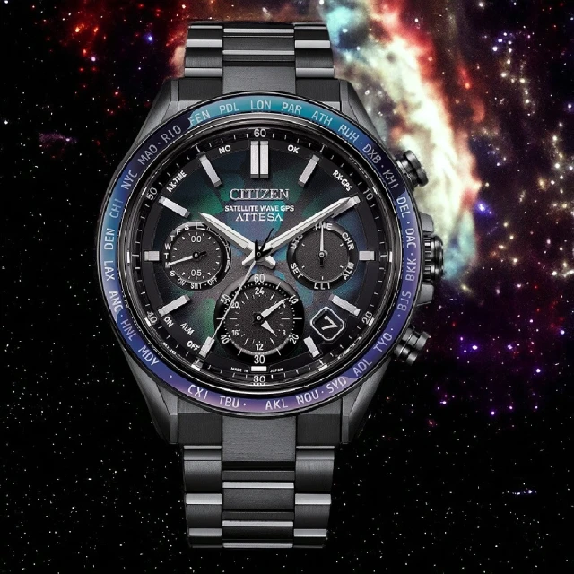 CITIZEN 星辰 100週年限量宇宙幻彩 GPS衛星對時光動能鈦金屬錶/44.6mm(CC4057-60E)