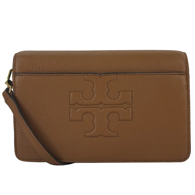 【TORY BURCH】BOMBE-T SMALL典雅荔枝紋衍縫LOGO皮革手拿/肩斜背包(多色任選)