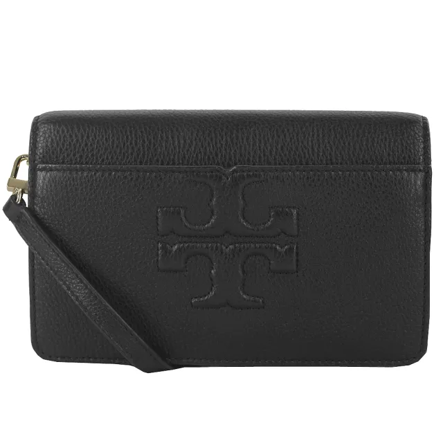 【TORY BURCH】BOMBE-T SMALL典雅荔枝紋衍縫LOGO皮革手拿/肩斜背包(多色任選)