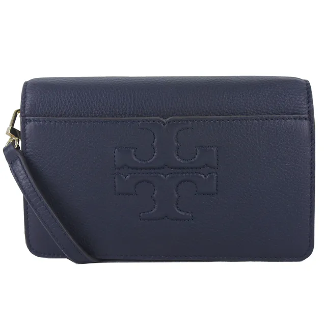 【TORY BURCH】BOMBE-T SMALL典雅荔枝紋衍縫LOGO皮革手拿/肩斜背包(多色任選)