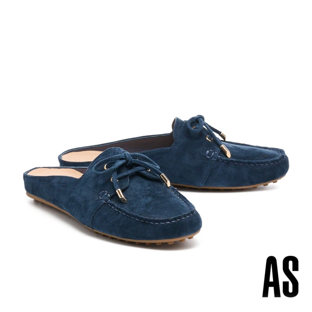 MISS 21 捲毛少女牛麂皮拼接LOGO釦大頭超厚底穆勒拖