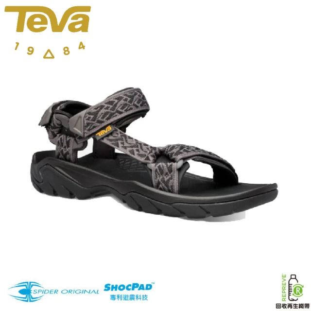 TEVA 男 Terra Fi 5 涼鞋《波浪黑》TV1102456/戶外健行運動涼鞋(悠遊山水+)