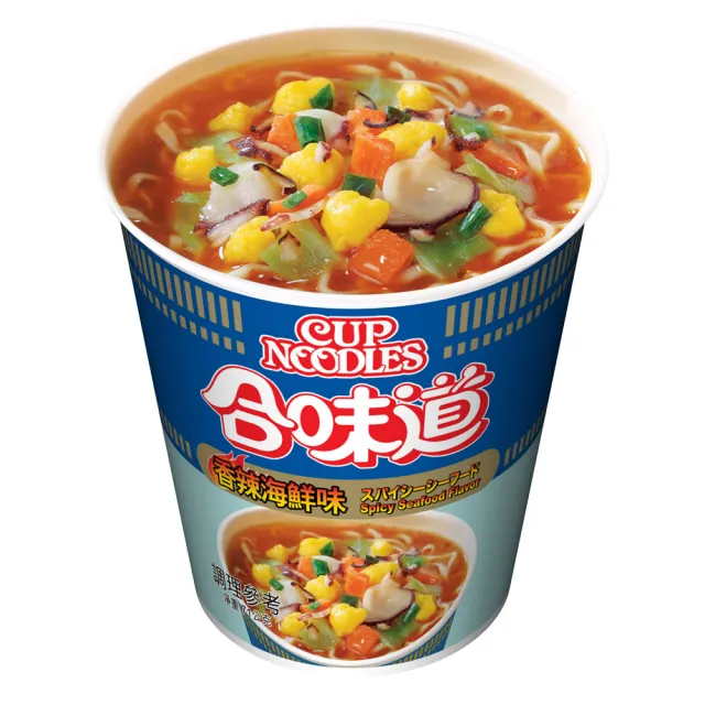 【NISSIN 日清】合味道 海鮮味杯麵 6入組(海鮮/XO醬/香辣/咖哩/酸辣蝦)