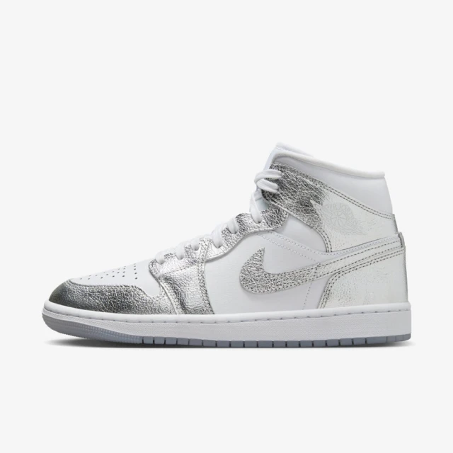 NIKE 耐吉 Wmns Air Jordan 1 Mid SE 男女 休閒鞋 經典 中筒 白銀(FN5031-100)