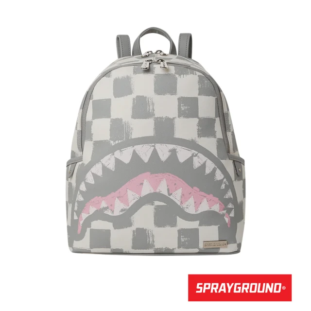 SPRAYGROUNDSPRAYGROUND VANQUISH CREAM SAVAGE奶油棋盤格鯊魚後背包(灰色)