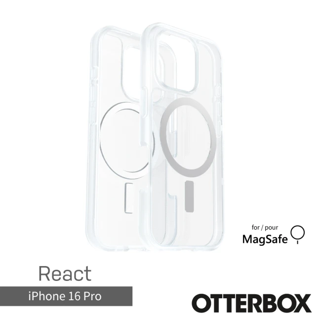 OtterBox iPhone 16 Pro 6.3吋 React 輕透防摔殼-透明(支援MagSafe)