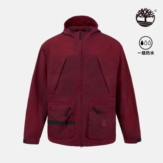 Timberland 中性鮮紅色防潑水尼龍外套(A668U637)