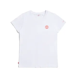 【EDWIN】女裝 小圓凸字印花短袖T恤(白色)