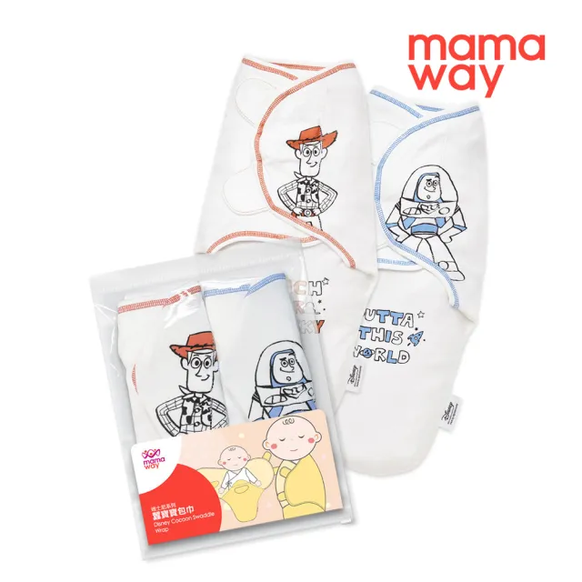【mamaway 媽媽餵】迪士尼系列蠶寶寶包巾組-2入  共3色(寶寶包巾/嬰兒包巾)