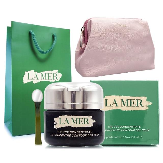 【LA MER 海洋拉娜】濃萃修復眼霜15ml(專櫃公司貨.贈品牌化妝包/束口袋+手提紙袋)