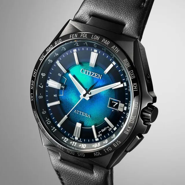 【CITIZEN 星辰】GENTS系列 限量千彩之海 鈦金屬光動能電波萬年曆腕錶/43mm(CB0215-18L)