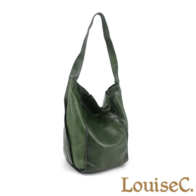【LouiseC.】雙11 Tree House 植鞣革牛皮簡約肩背真皮大桶包-4色-可拆式內袋設計(真皮包包 GK525