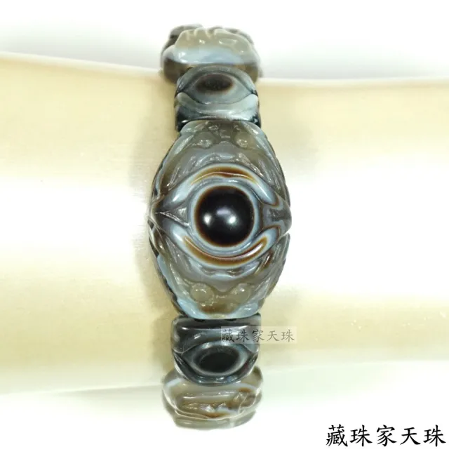 【藏珠家】精品雙龍聚財+黃財神天眼天珠-手鍊
