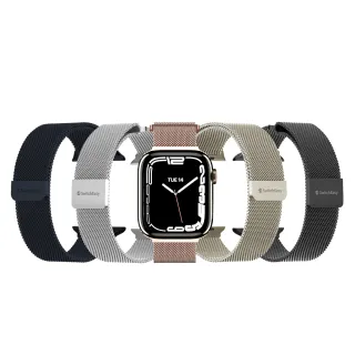 【SwitchEasy 魚骨牌】Apple Watch Mesh 不鏽鋼米蘭磁扣錶帶(支援最新S10)  