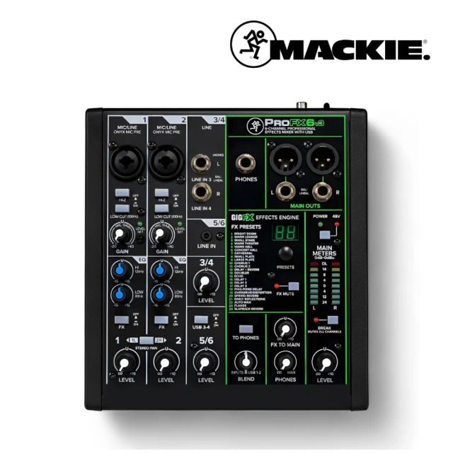 Mackie Pro6v3 類比混音器／專業無懈可擊(Mixer 播客 錄音 直播 監聽 錄音 麥克風 效果器)