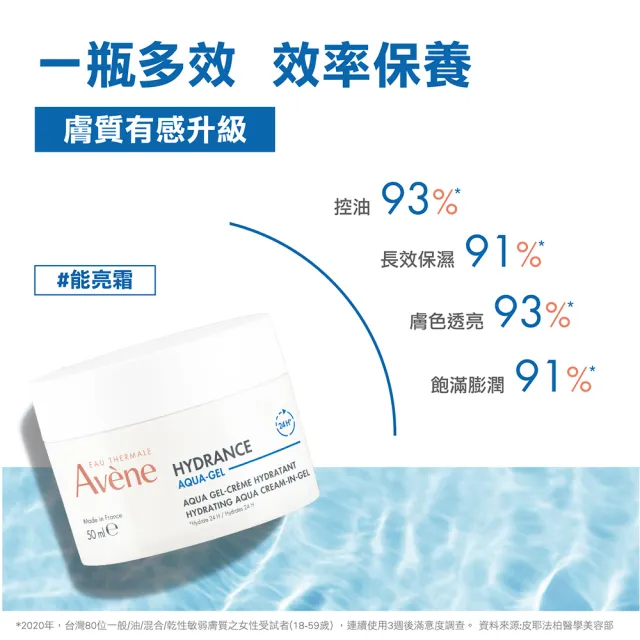 【Avene 雅漾官方直營】買一送一★保濕水凝霜50ml-2入組(維他命C保濕霜)