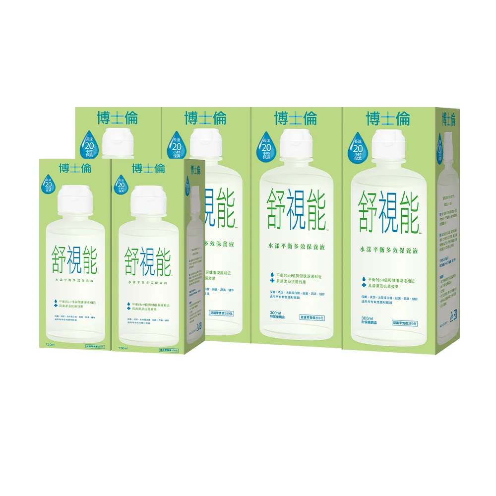 【博士倫 BAUSCH+LOMB】舒視能水漾平衡保養液300ml x4瓶+120ml x2瓶組