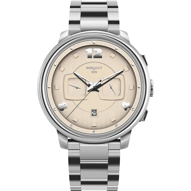 【elegantsis 愛樂時】JT36 簡約色調時尚風手錶-45mm 送禮 禮物 母親節(ELJT36-OW01MA)