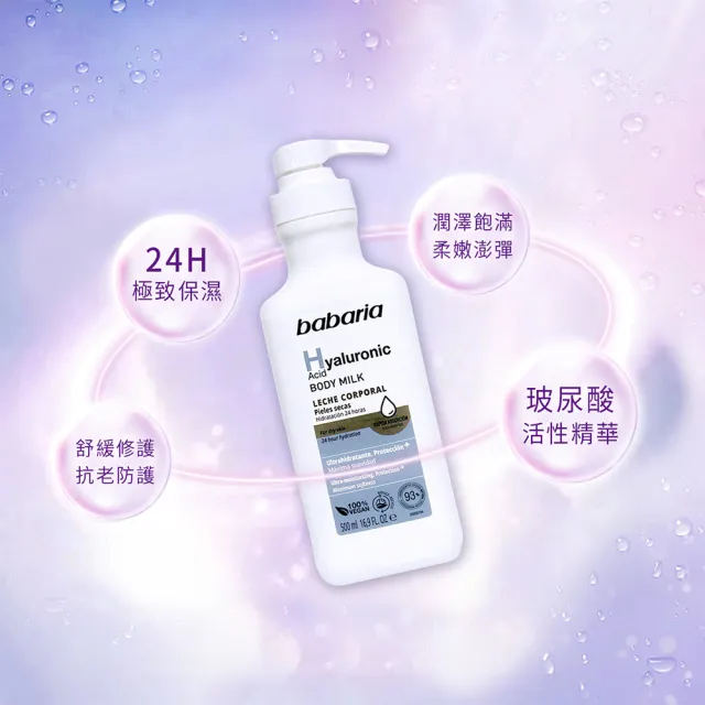 【babaria】保濕身體乳液500ml任選6入(玻尿酸/膠原蛋白)