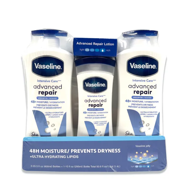 【Vaseline 凡士林】潤膚乳液組 2入組(深層修護/蘆薈舒緩/專業修護)