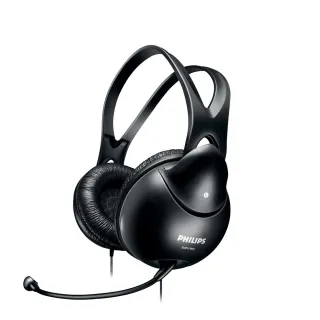 【Philips 飛利浦】專業頭戴耳罩式有線耳機麥克風-SHM1900