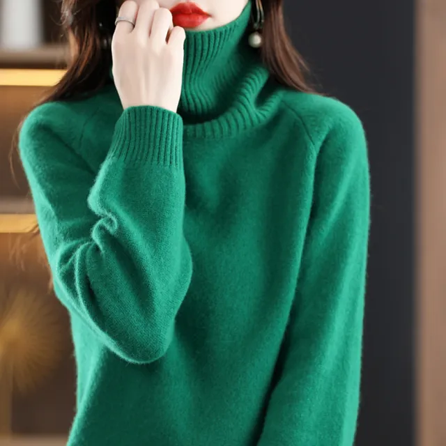 【Very Buy 非常勸敗】預購/秋冬100羊毛衫女裝高領短款加厚寬鬆純色內搭毛衣套頭羊絨針織衫