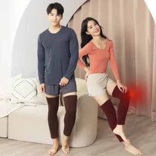 【GIAT 吉亞特】1雙組-火山岩昇溫蓄熱加長襪套/膝蓋昇溫防寒套(台灣製MIT)