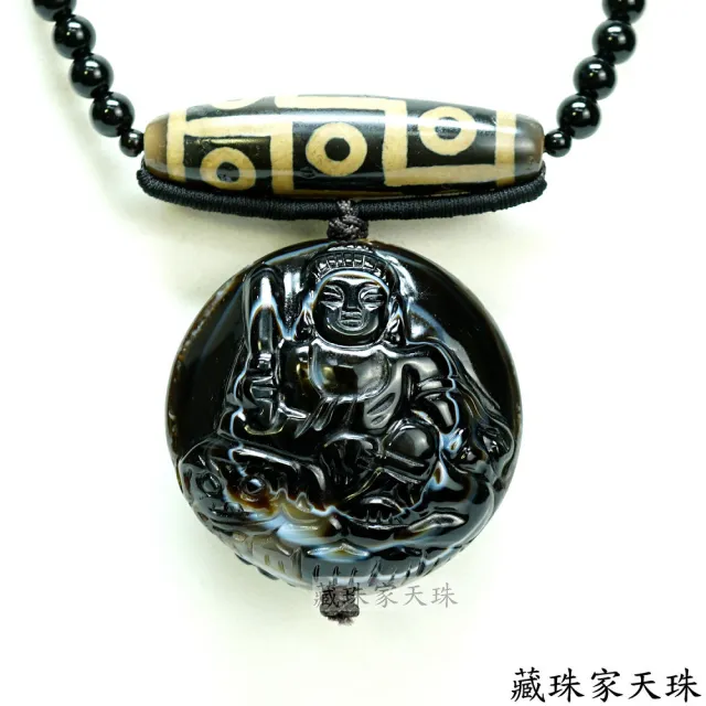 【藏珠家】精品53mm文殊菩薩+財咒天眼+大九眼天眼天珠項鍊