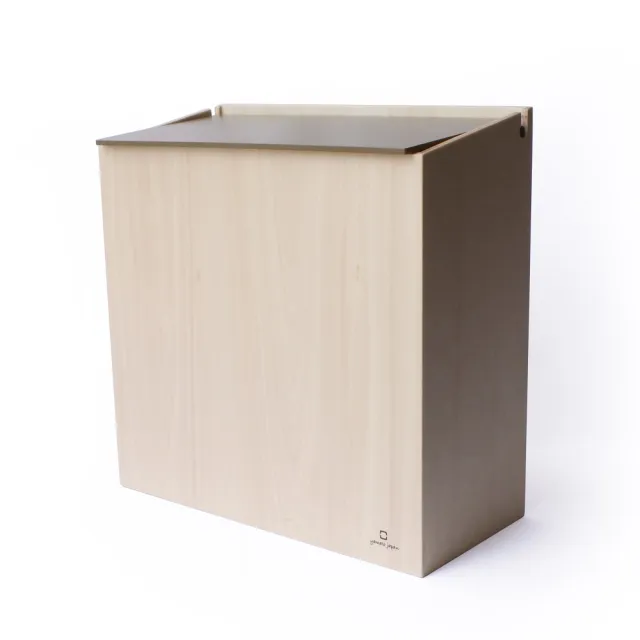 【日本 yamato japan】純手工木製SLIM DUST 掀蓋式小容量垃圾桶 8L