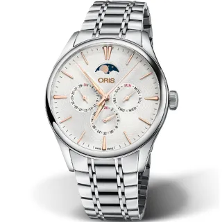 【ORIS 豪利時】Artelier 月相盈虧機械錶-40mm(0178177294031-0782188)