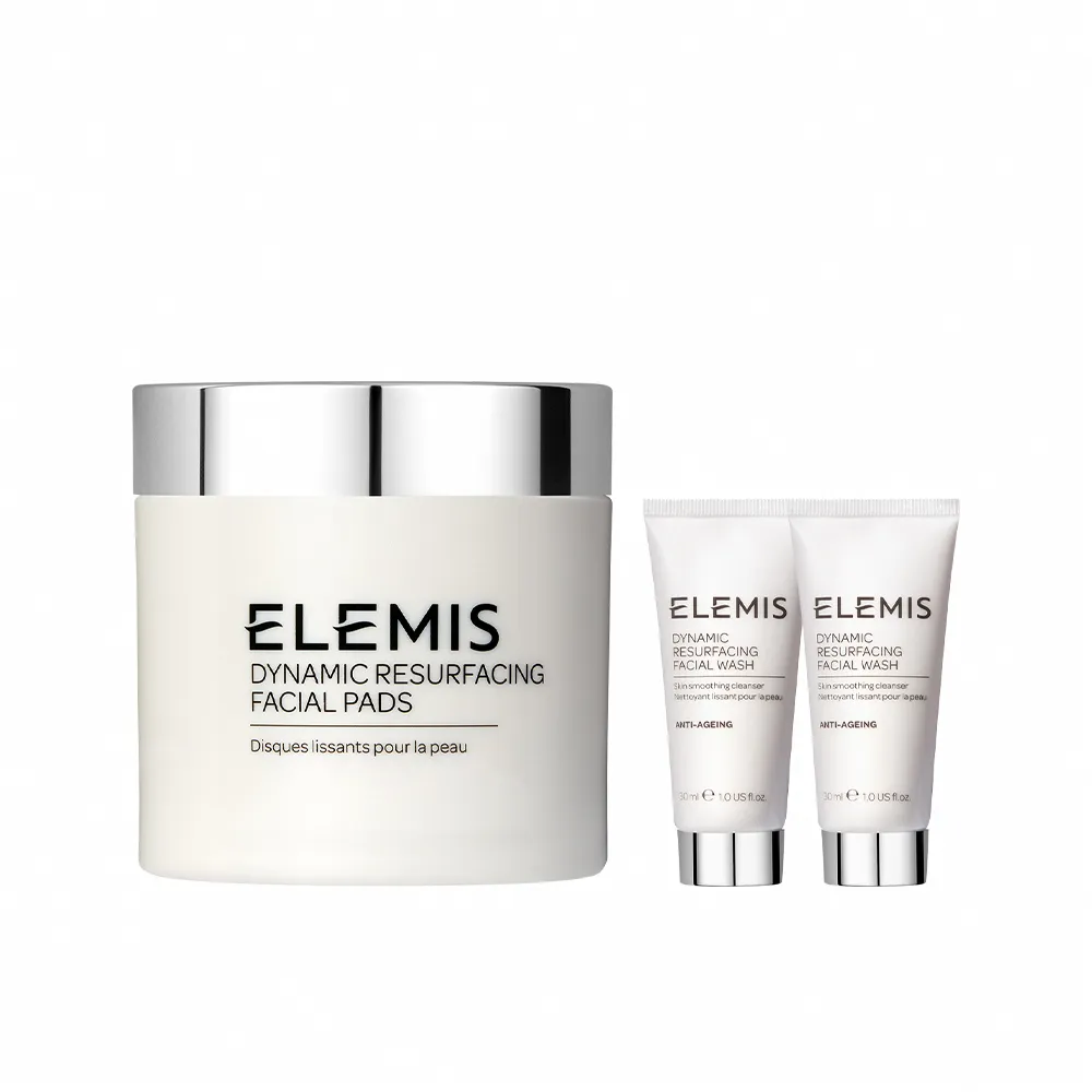 【ELEMIS 愛莉美】煥膚亮顏潔膚片發燒組(煥膚亮顏酵素精華潔膚片60pk 買60送60★潔顏/旅行組★)