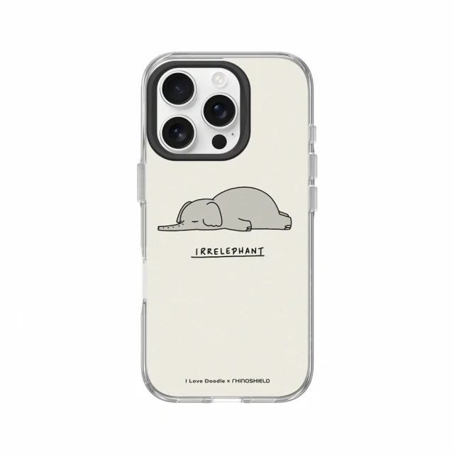 RHINOSHIELD 犀牛盾 iPhone 16系列 Clear MagSafe兼容 磁吸透明手機殼/大象(I Love Doodle)