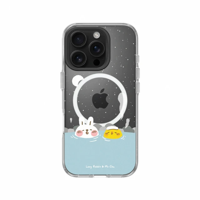 RHINOSHIELD 犀牛盾 iPhone 16系列 Clear MagSafe兼容 磁吸透明手機殼/泡溫泉(懶散兔與啾先生)